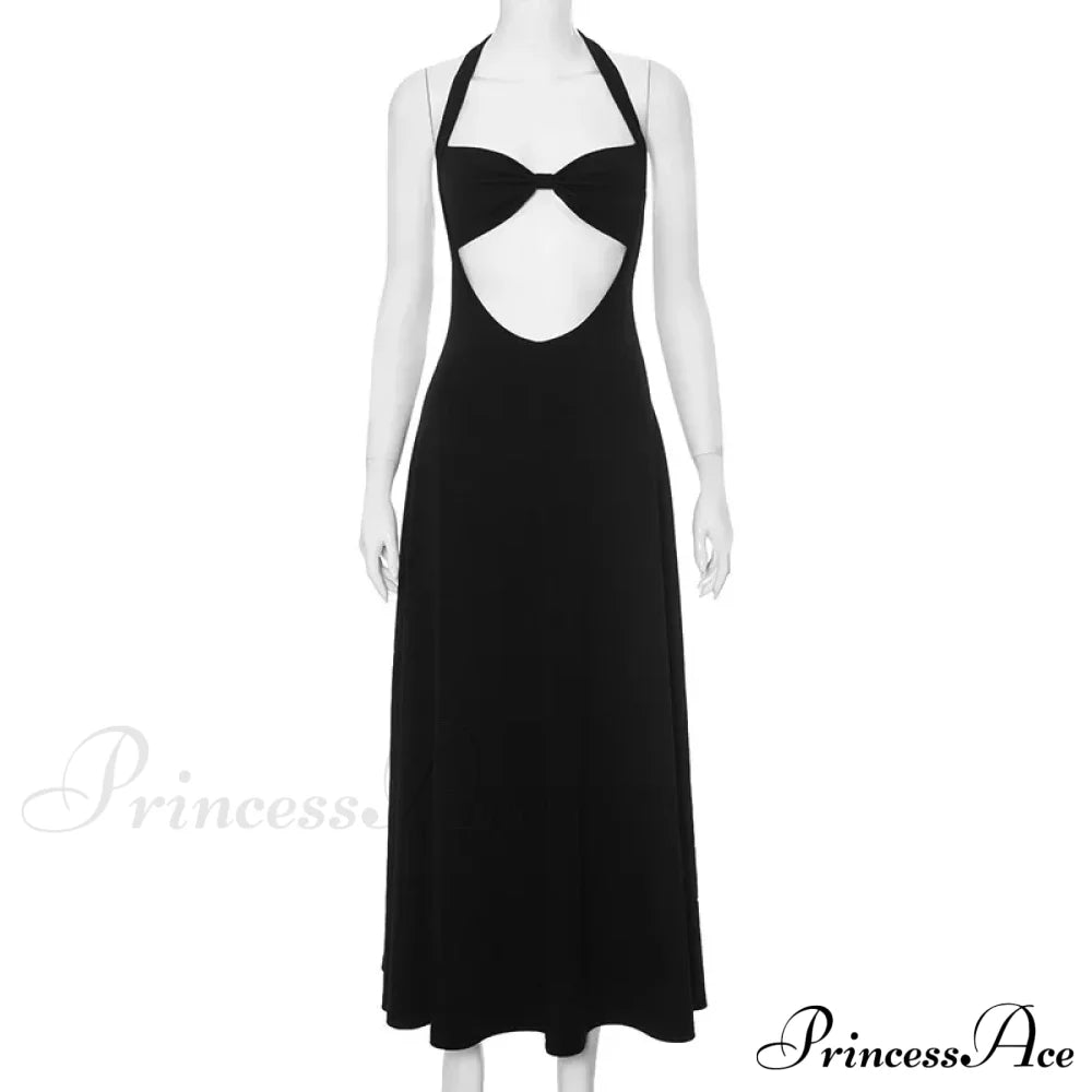 Abito midi da sera aderente senza maniche, senza schienale, perfetto per le feste