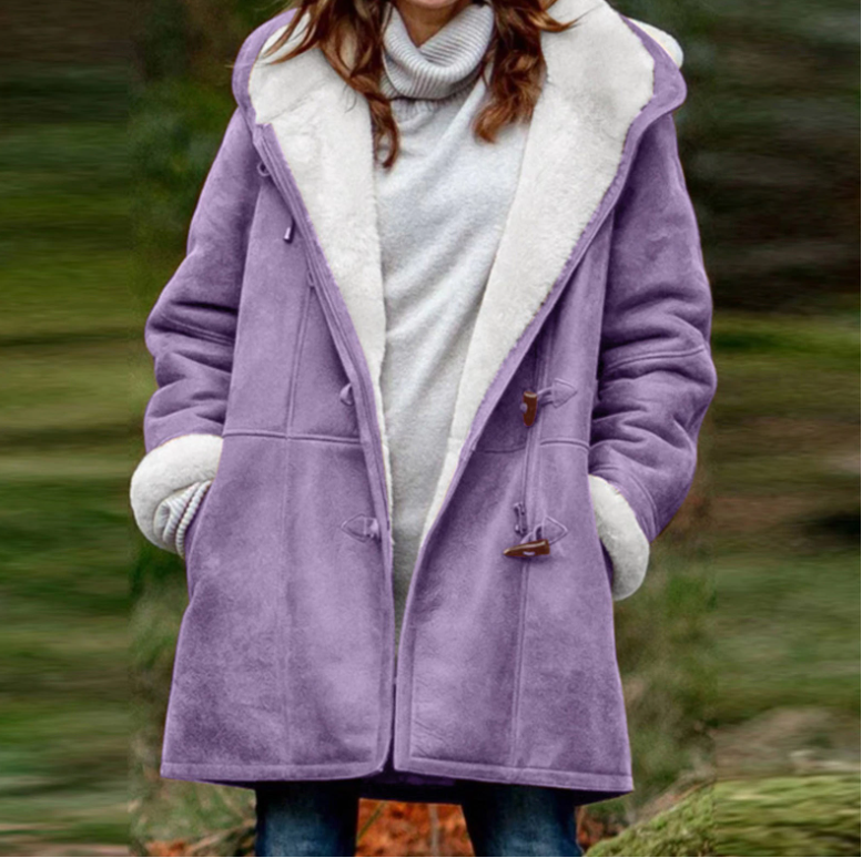 Cappotto elegante caldo e impermeabile con cappuccio da donna