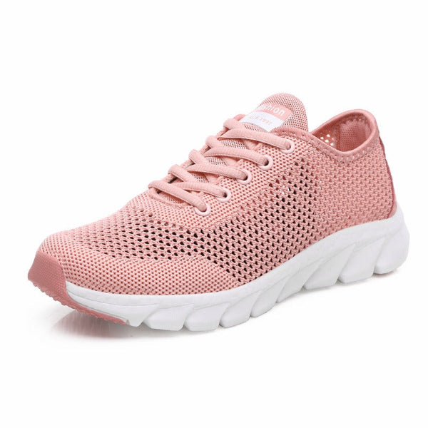 Sneakers da donna - Tessuto a rete leggero - Taglio basso - Lacci - Suola ammortizzata