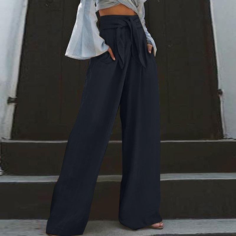 Pantaloni da donna – Vestibilità ampia e affusolata – Vita elasticizzata con coulisse – Lino leggero e traspirante