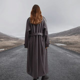 Trench da donna – Lana – Vestibilità comoda – Lunghezza alla caviglia – Cintura annodabile