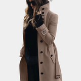 Trench da donna – Taglio aderente – Tessuto leggero – Con cintura – Elegante lungo