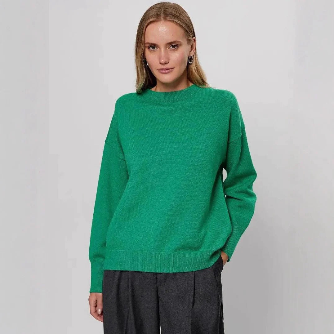 Maglione da donna – Maglia morbida – Vestibilità rilassata – Collo alto – Maniche lunghe