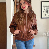 Giubbotto bomber da donna – Vestibilità rilassata – Rifiniture a coste – Chiusura con zip