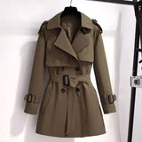 Trench da donna – Taglio aderente – Stile militare – Cotone – Cintura regolabile