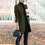 Trench da donna – Vestibilità slim – Effetto lana – Lunghezza al ginocchio – Stile minimalista