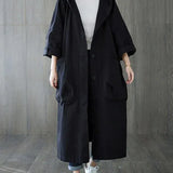 Trench da donna – Vestibilità oversize – Idrorepellente – Con cappuccio – Lungo con tasche