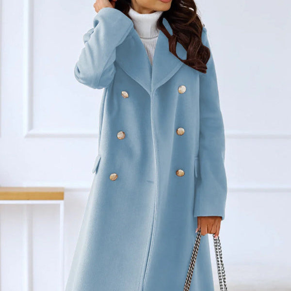 Trench da donna – Taglio aderente – Calda lana – Elegante doppiopetto