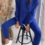 Completo loungewear da donna – Felpa oversize con scollo rotondo e jogger affusolati – Misto cotone traspirante