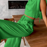 Top corto da donna – Vestibilità comoda – Senza maniche – Cotone – Lacci regolabili