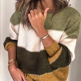 Maglione da donna – Maglia morbida – Vestibilità rilassata – Maniche lunghe – Motivo a righe