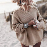 Maglione da donna – Vestibilità oversize – Maglia spessa – Orli a coste – Stile casual