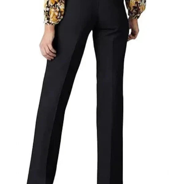 Pantaloni svasati da donna – Vita alta – Vestibilità slim – Cotone elasticizzato – Lunghezza alla caviglia