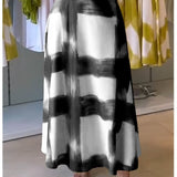 Gonna a trapezio da donna – Motivo a quadri – Tessuto fluido – Comoda lunghezza midi