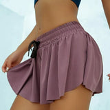 Pantaloncini sportivi da donna – Vestibilità slim – Vita elasticizzata – Doppio effetto – Traspiranti