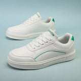 Sneakers da donna - Similpelle - Basse - Lacci - Suola con plateau