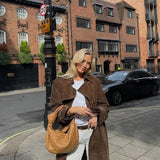 Trench da donna – Taglio aderente – Tessuto scamosciato – Lunghezza alla caviglia – Cintura regolabile