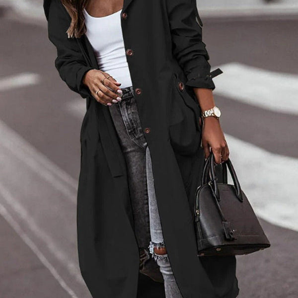 Trench da donna – Vestibilità oversize – Lunghezza alla caviglia – Cappuccio stile utility
