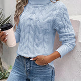 Maglione da donna - Misto lana - Collo alto - Maniche lunghe