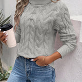 Maglione da donna - Misto lana - Collo alto - Maniche lunghe