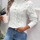 Maglione da donna - Misto lana - Collo alto - Maniche lunghe