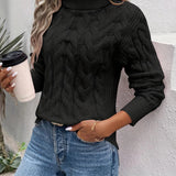 Maglione da donna - Misto lana - Collo alto - Maniche lunghe