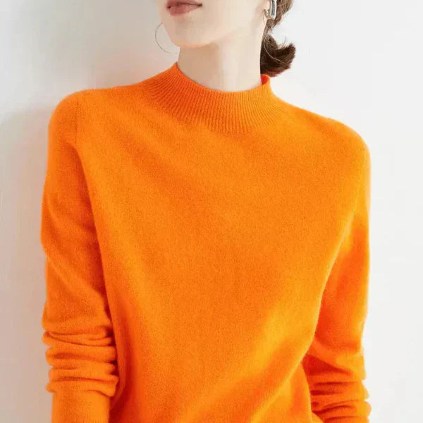 Maglione da donna – Taglio dritto – Lana morbida – Maniche lunghe – Girocollo a coste