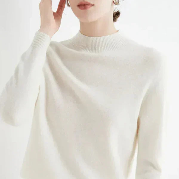 Maglione da donna – Taglio dritto – Lana morbida – Maniche lunghe – Girocollo a coste