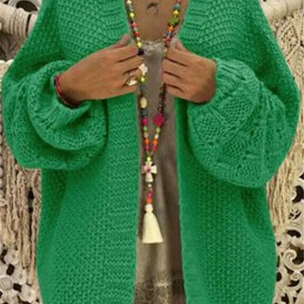 Cardigan da donna – Maglia grossa – Vestibilità oversize – Apertura frontale – Maniche larghe