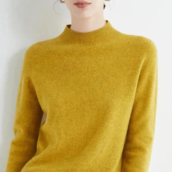 Maglione da donna – Taglio dritto – Lana morbida – Maniche lunghe – Girocollo a coste