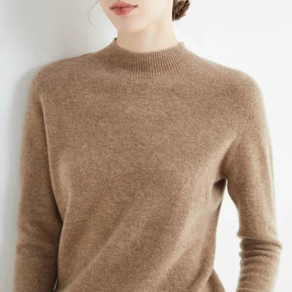 Maglione da donna – Taglio dritto – Lana morbida – Maniche lunghe – Girocollo a coste