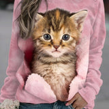 Felpa da donna - Maglia morbida - Vestibilità comoda - Girocollo - Maniche lunghe