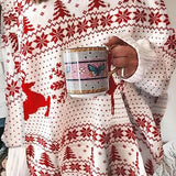 Maglione da donna – Vestibilità oversize – Maglia morbida – Scollo rotondo – Maniche lunghe – Motivi festivi