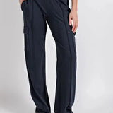 Pantaloni cargo da donna – Vita alta – Gamba larga – Vestibilità comoda – Tessuto traspirante