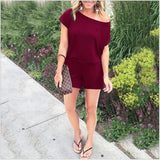 Tuta da donna – Vestibilità comoda – Spalle scoperte – Maniche corte traspiranti