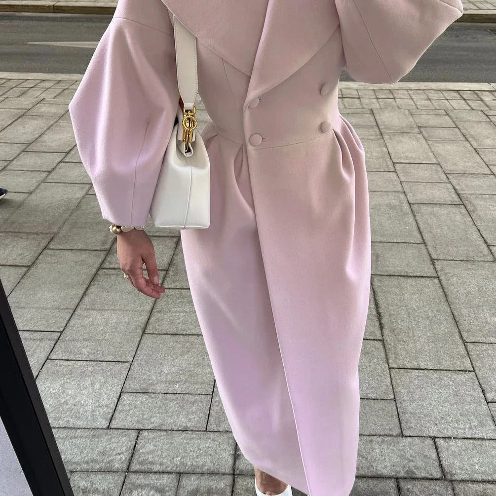 Trench da donna – Taglio svasato – Lungo – Lana – Doppiopetto con cintura