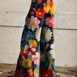 Pantaloni da donna a vita alta con stampa floreale - Comodi e traspiranti