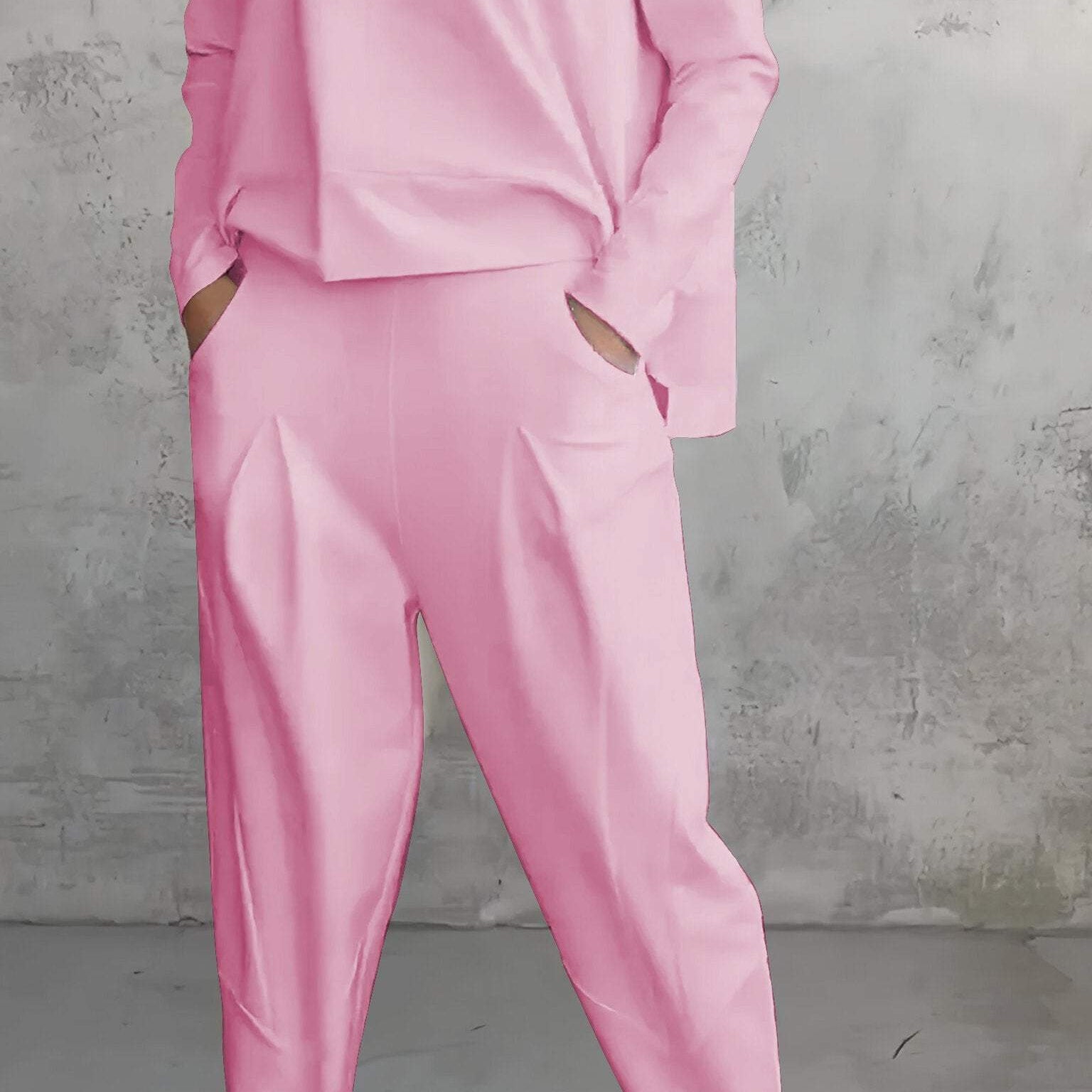 Completo da salotto da donna – Vestibilità rilassata – Maglia morbida – Pantaloni a gamba dritta