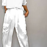 Completo da salotto da donna - Morbido raso - Elegante comfort - Elegante abbigliamento casual