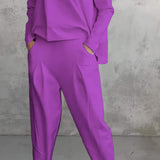 Completo da salotto da donna – Vestibilità rilassata – Maglia morbida – Pantaloni a gamba dritta