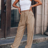 Pantaloni harem da donna - Larghi e comodi - Vita elastica regolabile - Stile casual chic