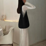 Abito lungo slim in maglia effetto consumato