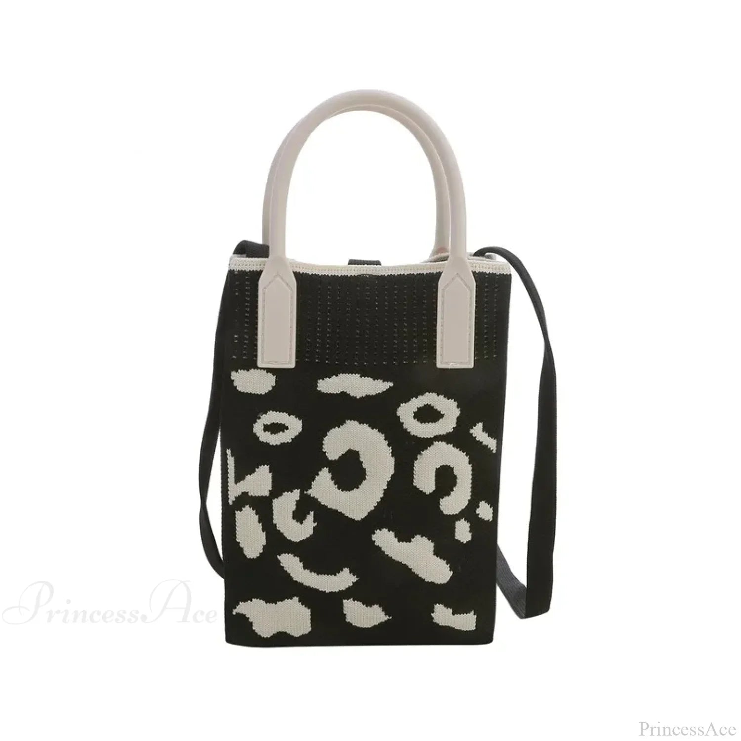 Mini borsa a tracolla alla moda per cellulare lavorata a maglia