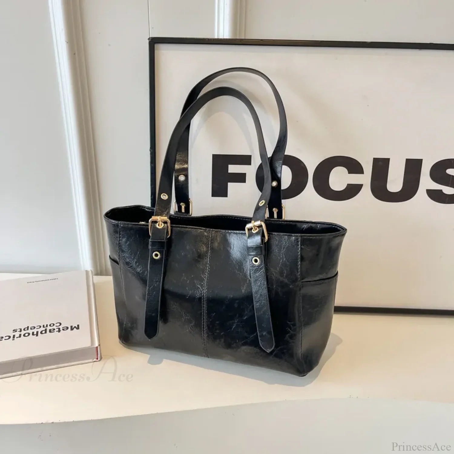 Borsa a tracolla in pelle PU retrò coreana