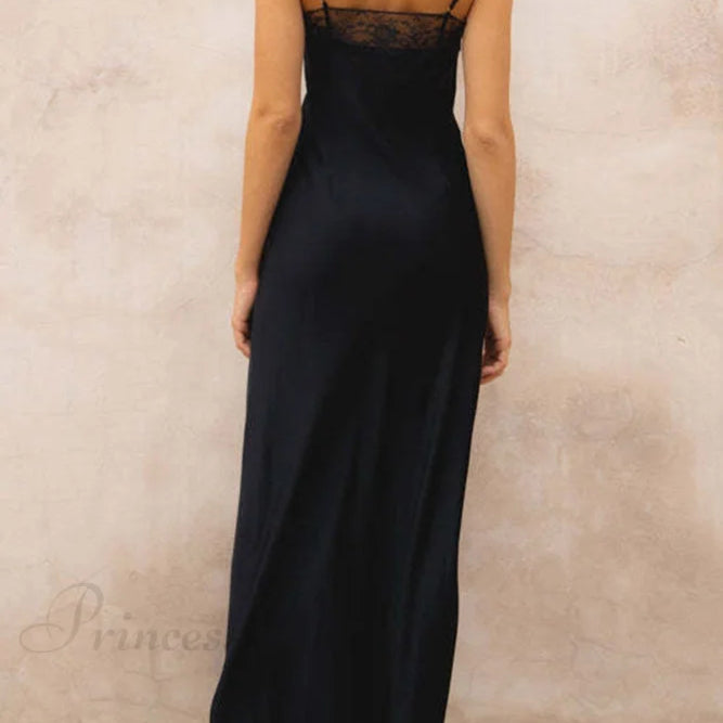 Abito canotta in pizzo patchwork nero