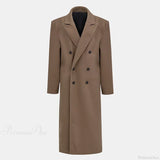 Soprabito doppiopetto in lana con risvolto e spalline imbottite