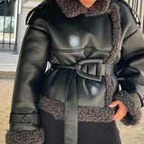 Cappotto invernale in pelliccia sintetica di visone leopardato