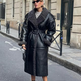 Cappotto invernale in pelliccia sintetica di visone leopardato