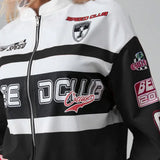 Giacca alla moda a maniche lunghe con stampa di lettere