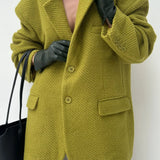 Blazer di lana largo, cappotto caldo e versatile